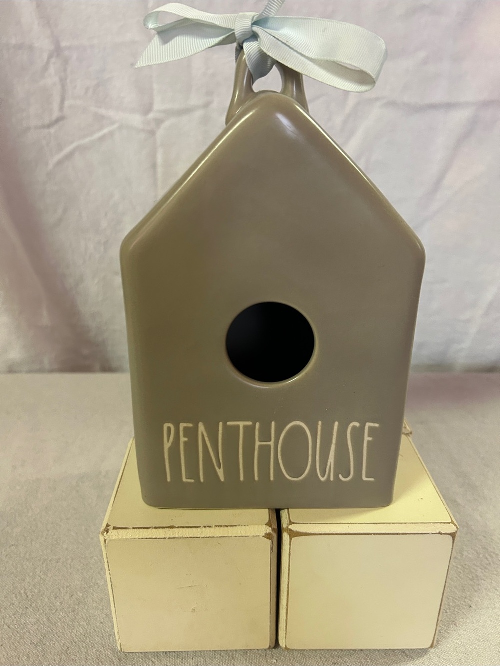 Rae Dunn Taupe "PENTHOUSE" Birdhouse Accent